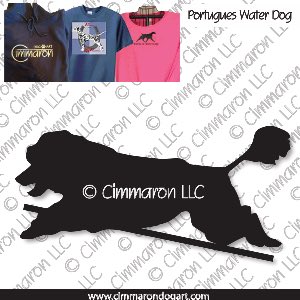pwd004t - Portuguese Water Dog Jumping Custom Shirts