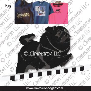 pug010t - Pug Black Jumping Custom Shirts