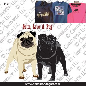 pug008t - Pug Standing Custom Shirts