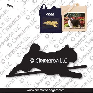 pug007tote - Pug Jumping Tote Bag
