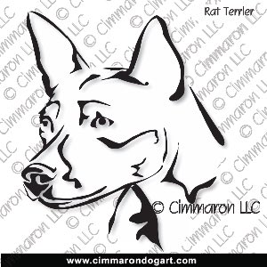 rat005d - Rat Terrier Portrait Decal