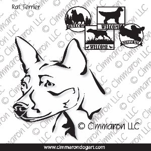 rat005s - Rat Terrier Portrait House and Welcome Signs