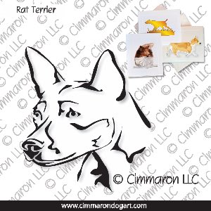 rat005n - Rat Terrier Portrait Note Cards