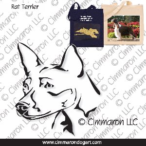 rat005tote - Rat Terrier Portrait Tote Bag