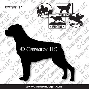 rot002s - Rottweiler Standing House and Welcome Signs