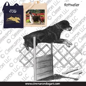 rot010tote - Rottweiler Jump Sketch Tote