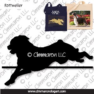 rot006tote - Rottweiler Jumping Tote
