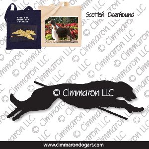 sdeer005tote - Scottish Deerhound Jumping Tote Bag