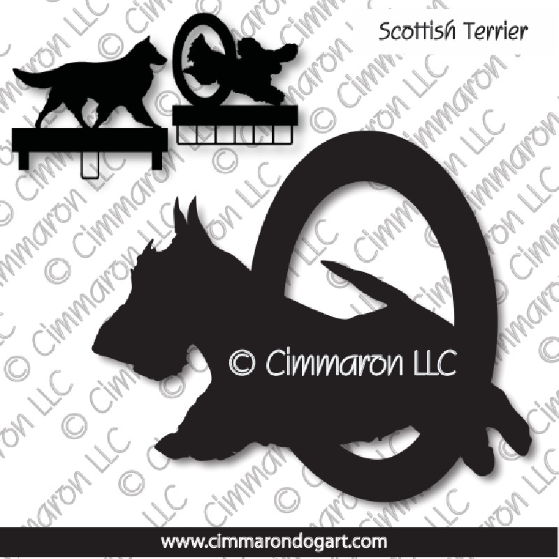 sc-ter003ls - Scottish Terrier Agility MACH Bars-Rosette Bars