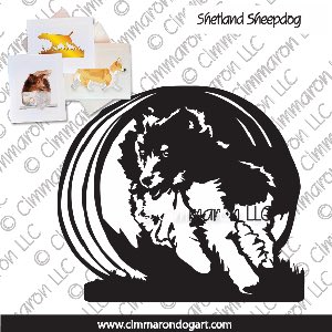 sheltie004n - Shetland Sheepdog Tunnel Note Cards