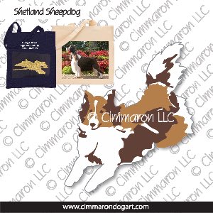 sheltie006tote - Shetland Sheepdog Jumping Tote Bag