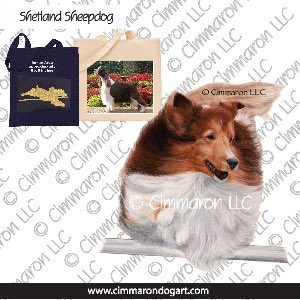 sheltie007tote - Shetland Sheepdog Jumping Color Tote Bag
