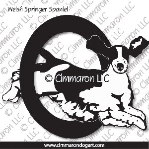 welsh-ss005d - Welsh Springer Spaniel Jumping Decal