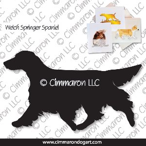 welsh-ss011n - Welsh Springer Spaniel Tail Moving Note Cards