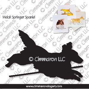 welsh-ss014n - Welsh Springer Spaniel Tail Agility Line Note Cards