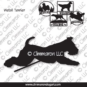 welsh-ter005s - Welsh Terrier Jumping House and Welcome Signs