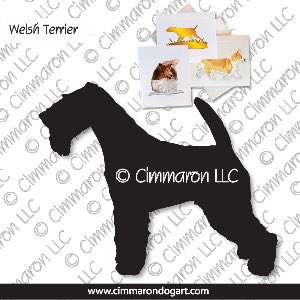welsh-ter002n - Welsh Terrier Standing Note Cards