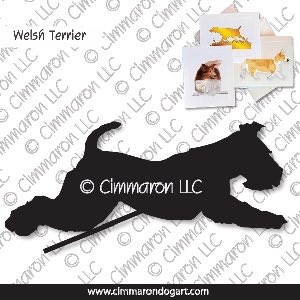 welsh-ter005n - Welsh Terrier Jumping Note Cards